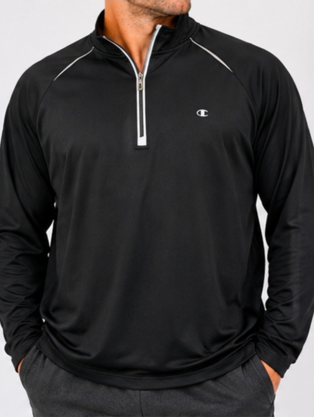Champion Men’s XXL Black Quarter Zip Performance Pullover Athletic Golf